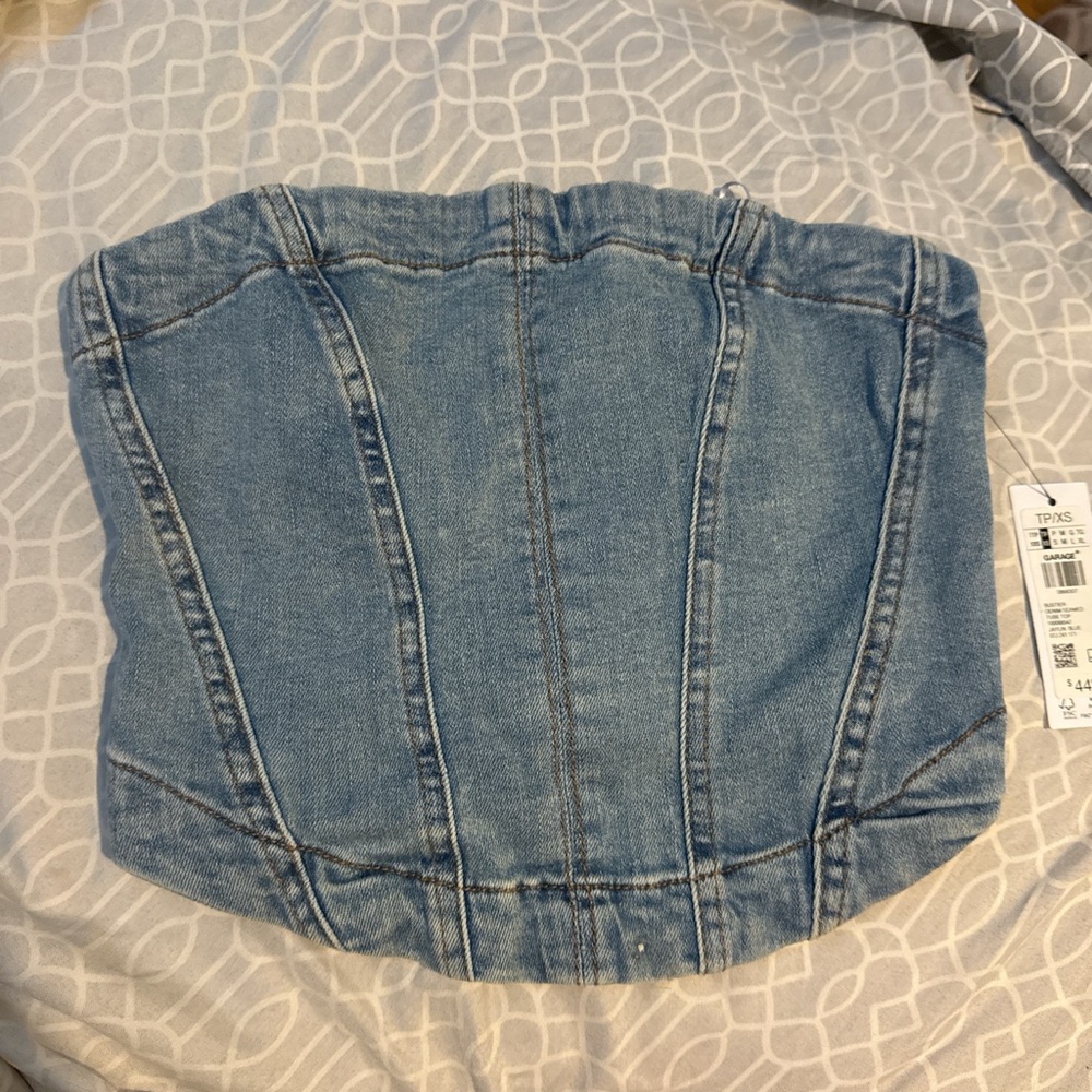 Denim tube top from Garage
